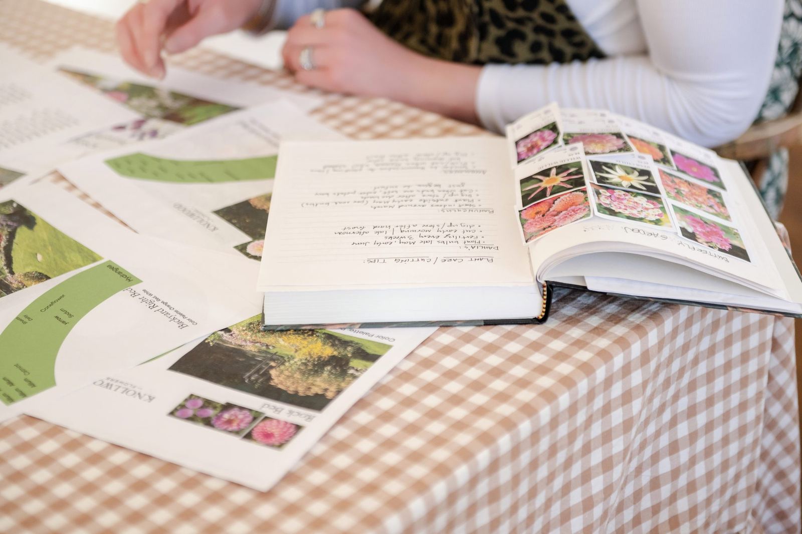 Planning the season with notebooks and seed packets